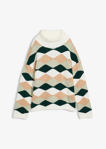 Maglione a collo alto con motivo geometrico