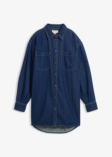 Camicia di jeans oversize in denim robusto di puro cotone