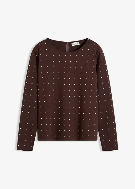 Maglia a maniche lunghe con strass