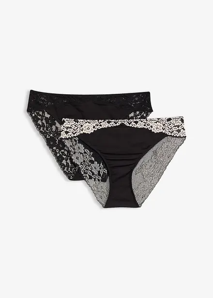Slip in pizzo bicolore (pacco da 2)