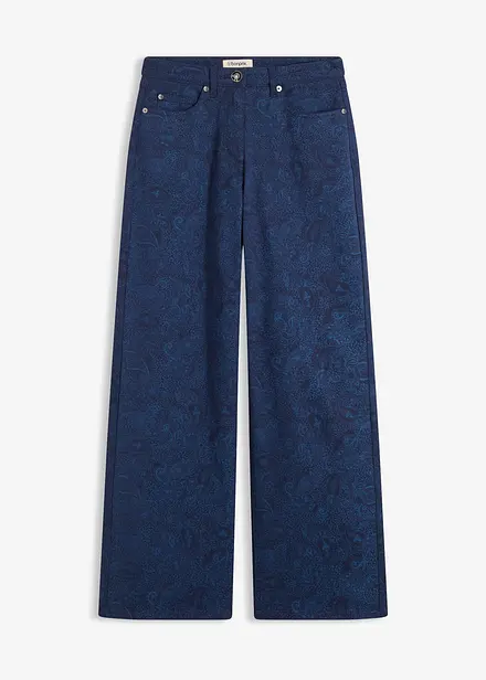 Pantaloni a gamba larga in stretch di cotone