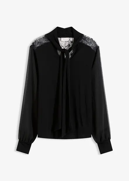 Maglia con fiocco e pizzo