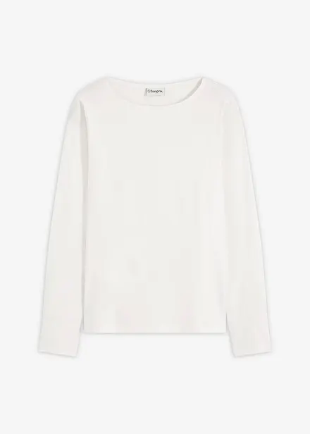 Maglia di cotone con maniche lunghe in popeline