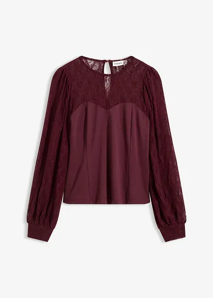 Maglia a maniche lunghe con pizzo