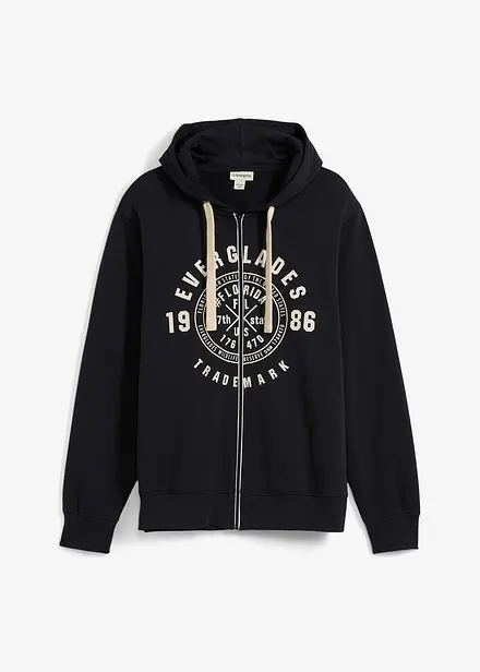 Felpa con zip, cappuccio e taglio comfort