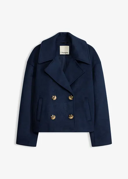 Giacca corta oversize in simil lana