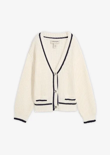 Cardigan a maglia grossa in misto cotone