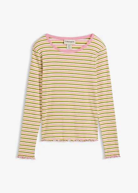 Maglia a costine a righe in cotone biologico