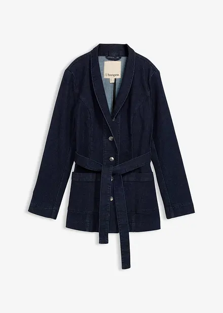 Giacca in jeans di cotone, con cintura