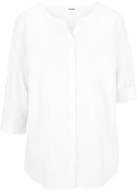 Camicetta in misto lino con maniche a 3/4