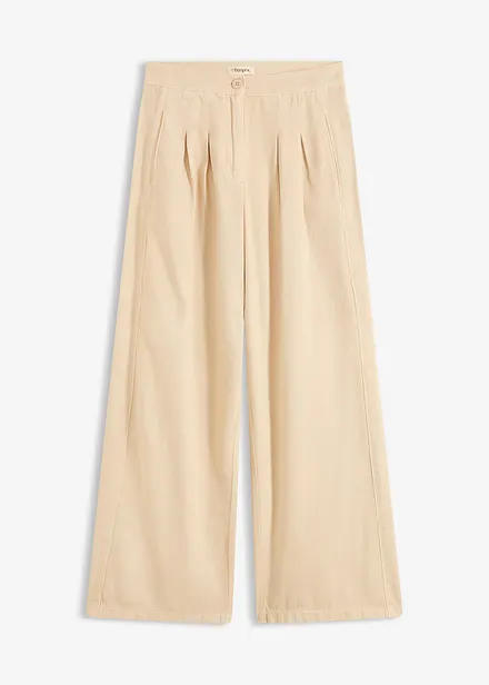 Pantaloni con pinces in puro cotone