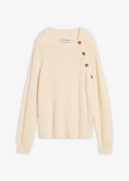 Maglione in  filato grosso con bottoni