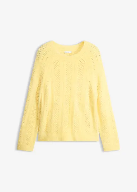 Maglione traforato con filato piumato