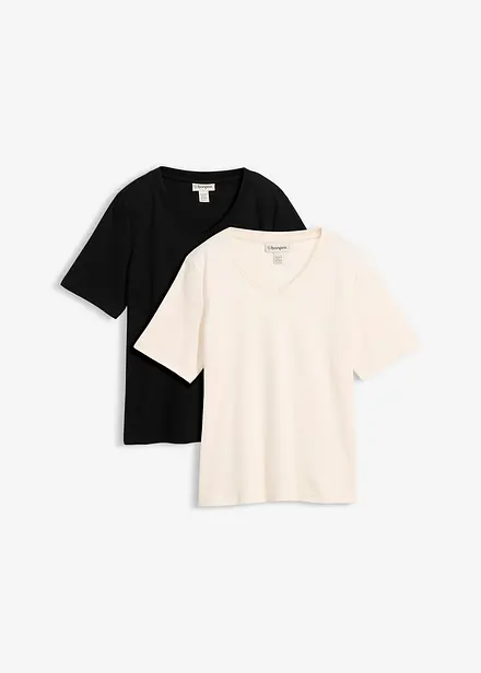 Maglia in jersey pesante di puro cotone biologico (pacco da 2)