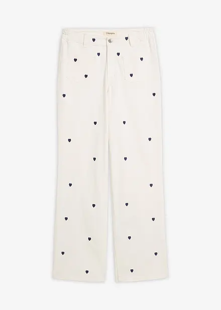 Pantaloni in twill con ricami