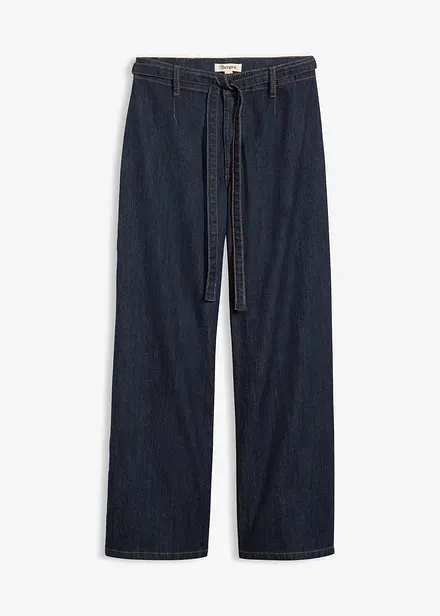 Jeans cropped wide leg, vita alta