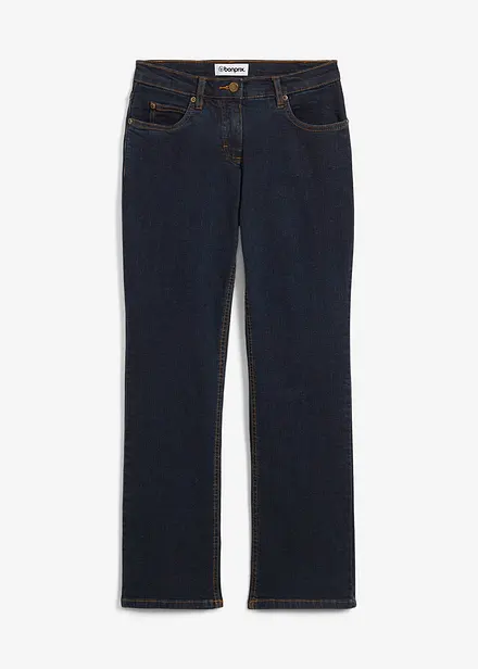 Jeans straight elasticizzati, vita media