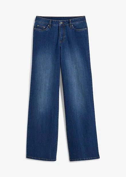Jeans wide leg elasticizzati, vita media