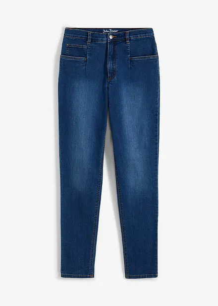 Mom jeans elasticizzati, vita alta