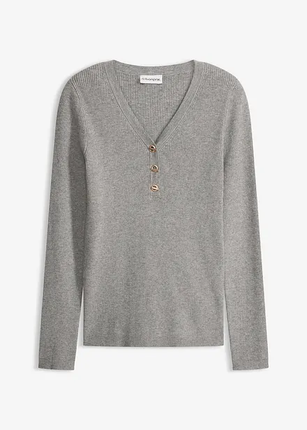 Maglione a coste con viscosa