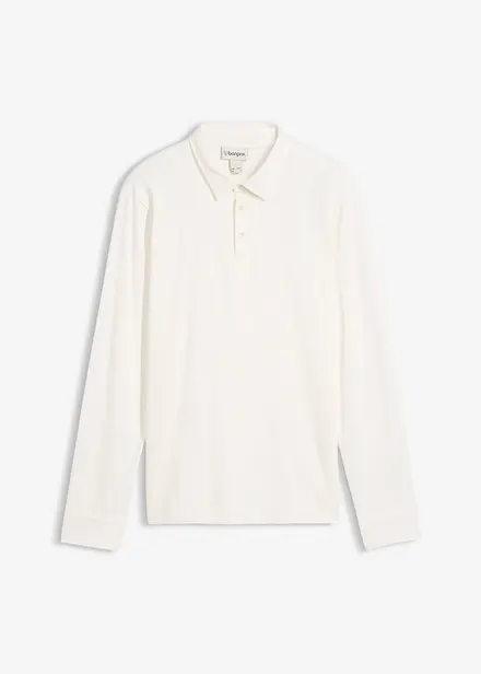 Polo a maniche lunghe in puro cotone
