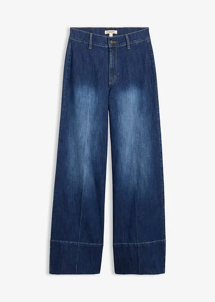 Jeans wide leg, vita alta