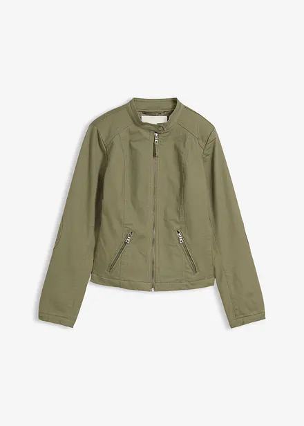 Giacca in twill di cotone con inserti laterali elasticizzati
