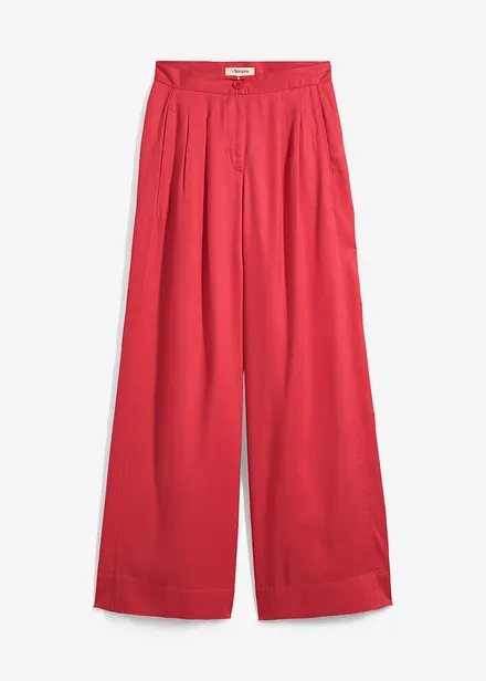 Pantaloni con pinces in lyocell fluente
