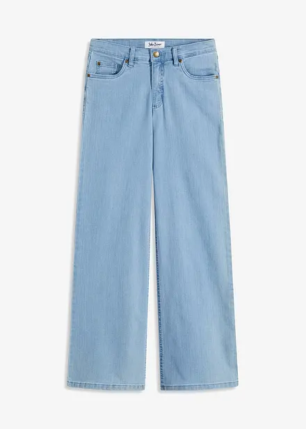 Jeans wide leg elasticizzati, vita media