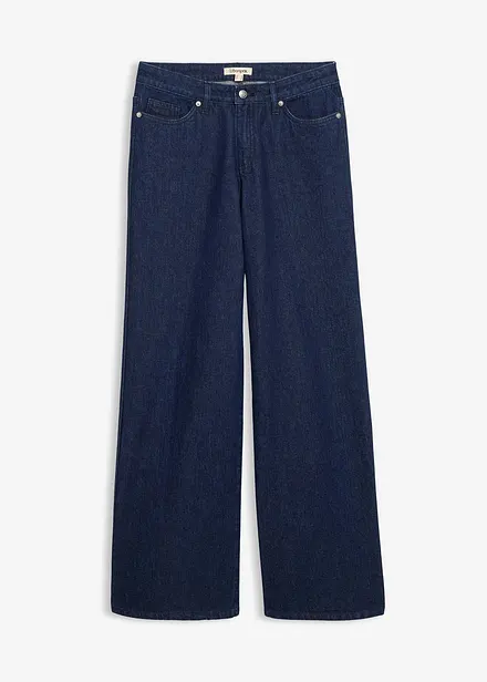 Jeans wide leg lunghi, low strech, vita media