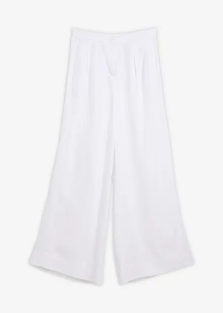 Pantaloni con pinces in lyocell fluente