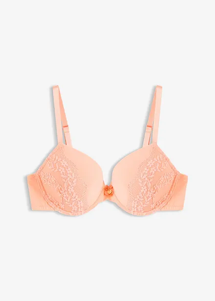 Reggiseno con coppe preformate, ferretto, cotone biologico e pizzo