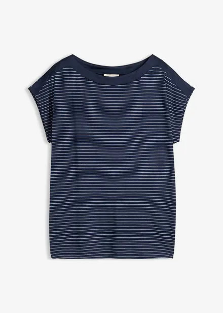 Maglia in viscosa fluente con dettaglio in satin