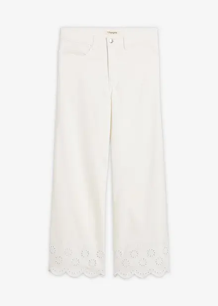 Pantaloni culotte in misto cotone elasticizzato