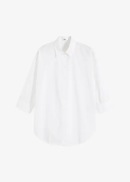 Camicetta oversize in cotone con maniche a 3/4