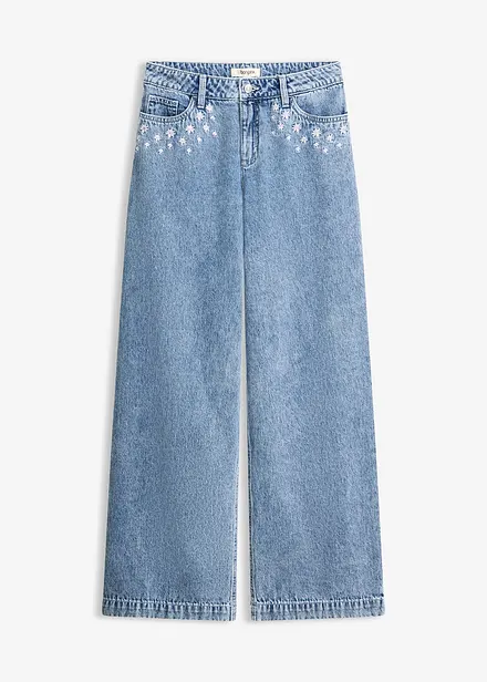Jeans wide leg, vita media