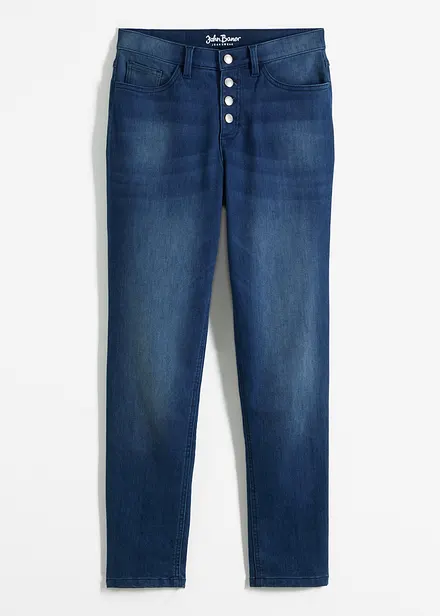 Jeans termici boyfriend con interno morbido, vita media