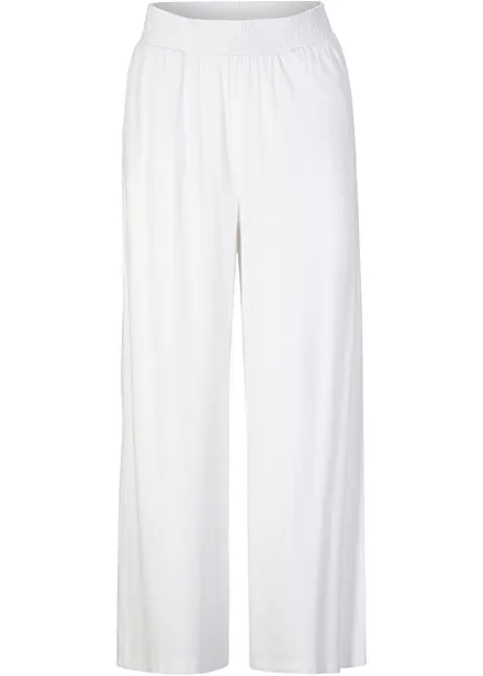 Pantaloni cropped in jersey di misto viscosa fluente