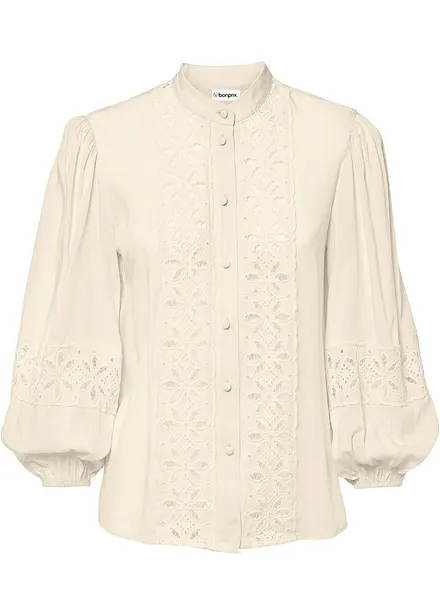 Camicetta con pizzo in misto viscosa morbido