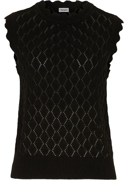 Gilet traforato in misto cotone