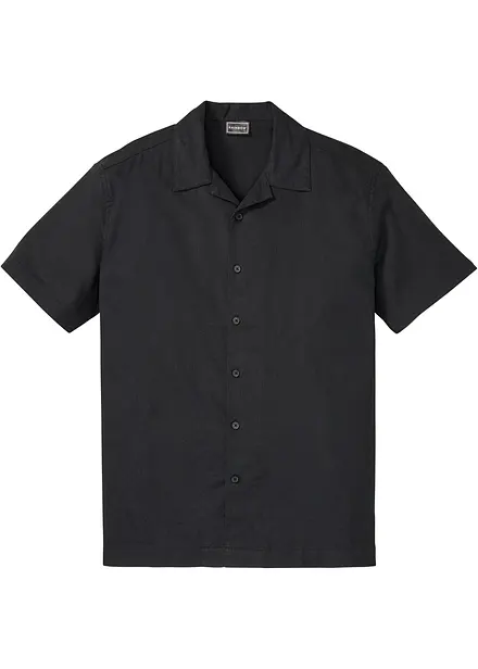 Camicia a maniche corte in misto lino leggero, loose fit