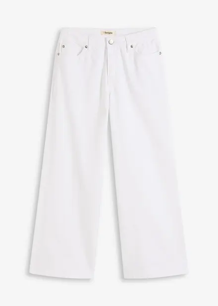 Pantaloni culotte in misto cotone elasticizzato
