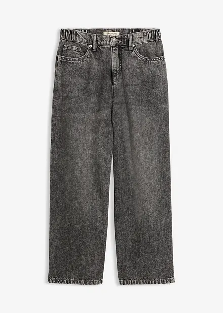 Jeans cropped loose fit straight, vita media