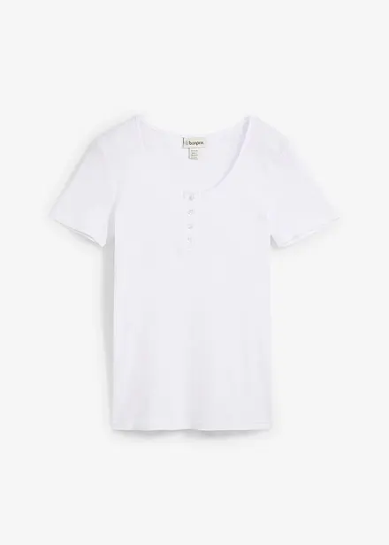 Maglia serafino in puro cotone biologico