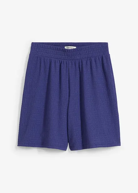 Shorts con elastico in vita in cr&ecirc;pe stropicciato