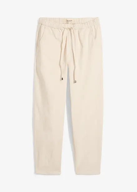 Jeans barrel shape con comodo elastico, vita media