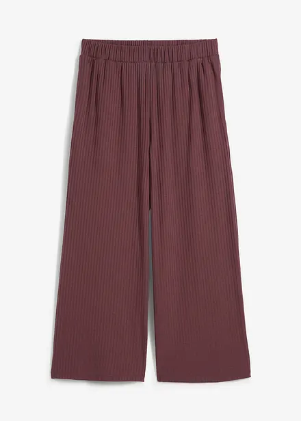 Pantaloni in jersey a coste con elastico in vita