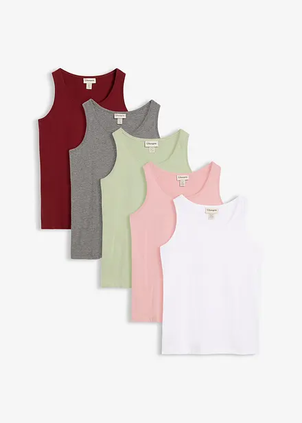 Top lungo in puro cotone (pacco da 5)