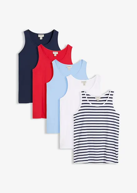 Top lungo in puro cotone (pacco da 5)