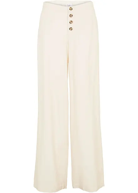Pantaloni a palazzo lunghi  in misto lino